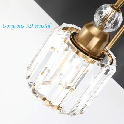 LED Modern Vanity Lights Fixtures 4 Lights Black Vanity Lights Crystal Modern Matte Black Vanity Lights for Bathroom